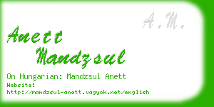 anett mandzsul business card